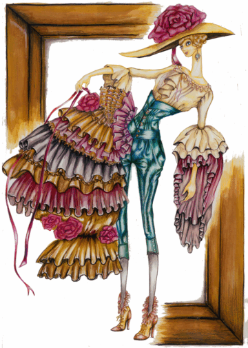 第24回連鎖校協会ファッションデザイン画コンクール 文化服装学院連鎖校協会奨励賞作品