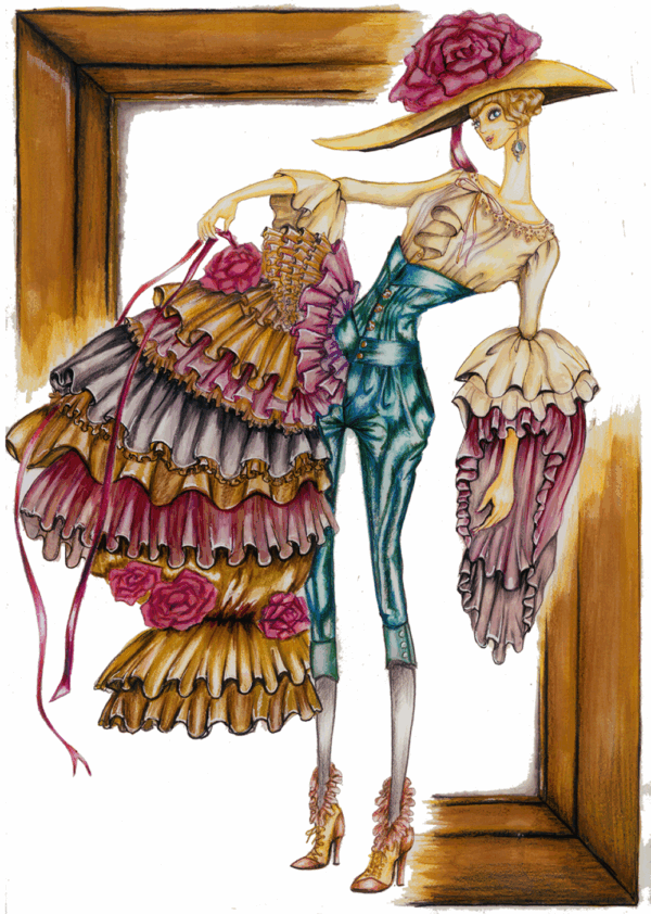 第24回連鎖校協会ファッションデザイン画コンクール 文化服装学院連鎖校協会奨励賞作品