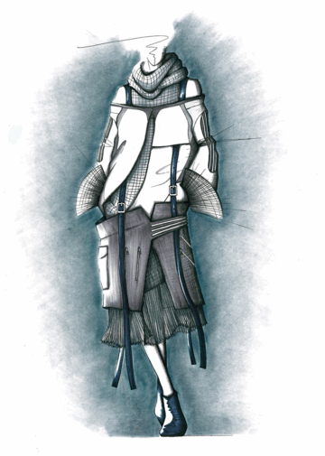 第33回全国服飾学校ファッション画コンクール 経済産業省大臣官房商務・サービス審議官賞作品